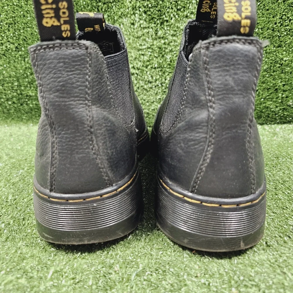 Dr. Martens Hardie Black Leather Pull On Ankle Chelsea Boots Mens Size 14